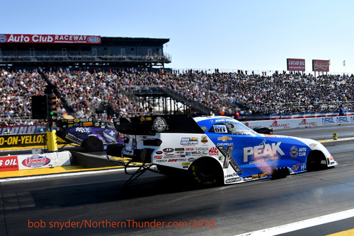 John Force (near lane) - Tim Wilkerson (far lane) - F/C